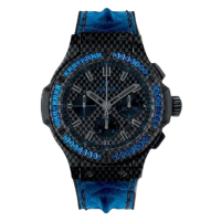 Hublot Big Bang Carbon Bezel Baguette Blue Sapphires 44mm 301.QX.1790.HR.1901