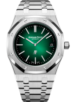 Audemars Piguet Royal Oak “Jumbo” Extra-Thin Platinum and Smoked Green Dial 15202PT.OO.1240PT.01